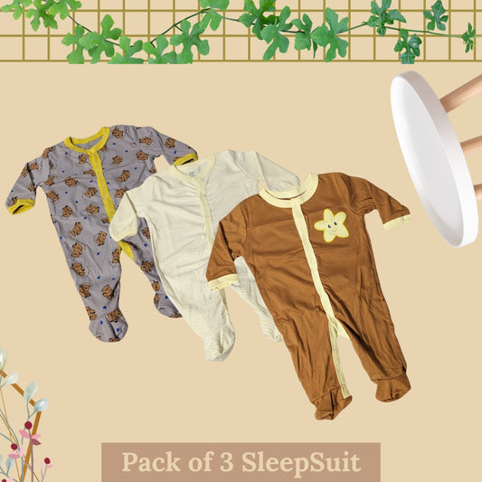 Pack of 3 Winter SleepSuit