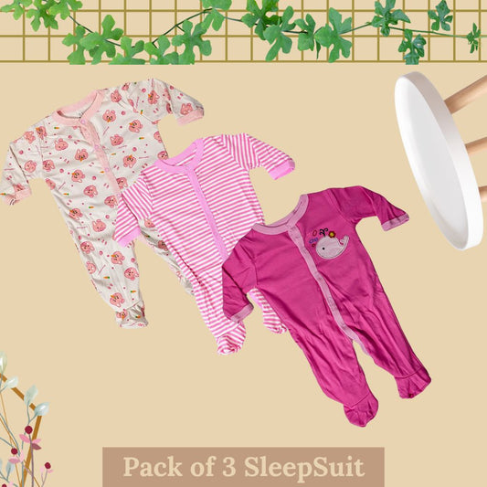 Pack of 3 Baby Winter SleepSuit