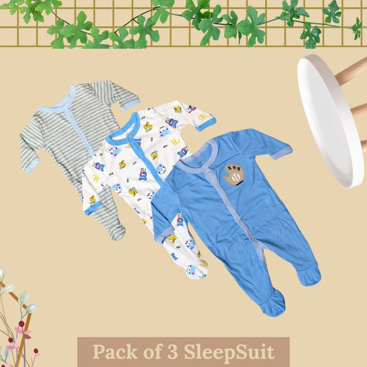 Pack of 3 Winter SleepSuit