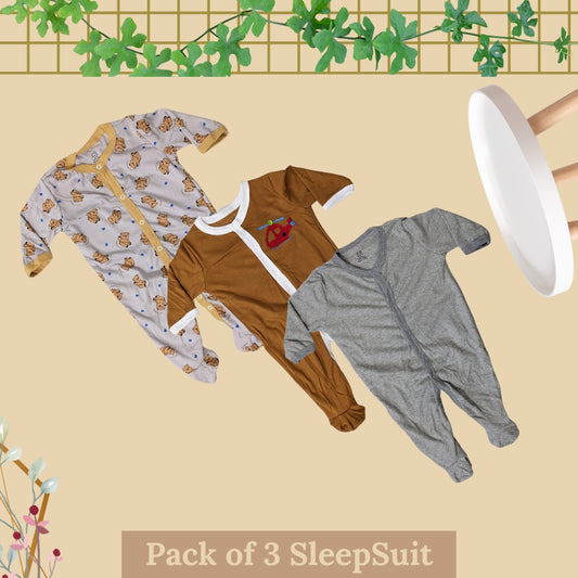 Pack of 3 Winter SleepSuit