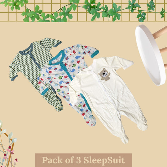 Pack of 3 Winter SleepSuit