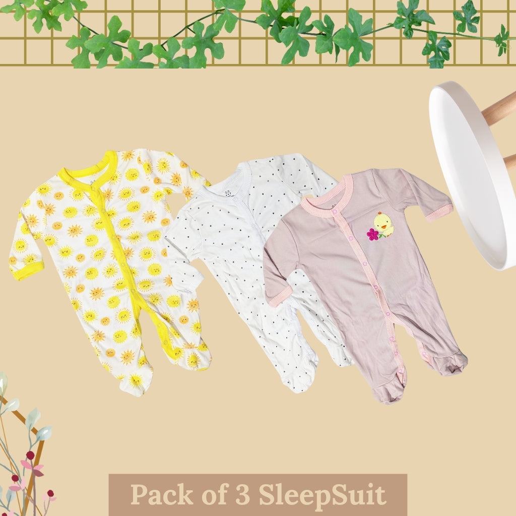 Pack of 3 Winter SleepSuit