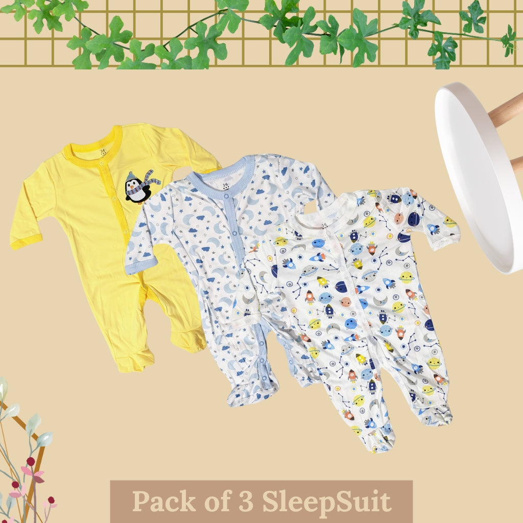 Pack of 3 Winter SleepSuit