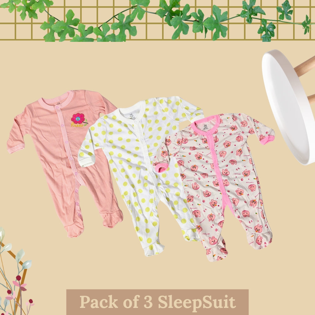 Pack of 3 Winter SleepSuit