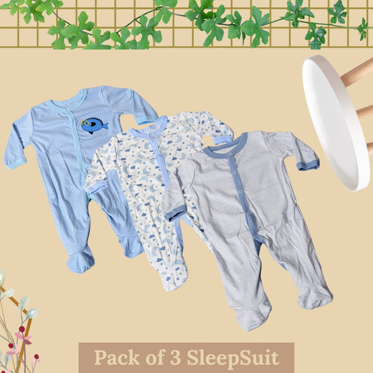 Pack of 3 Winter SleepSuit