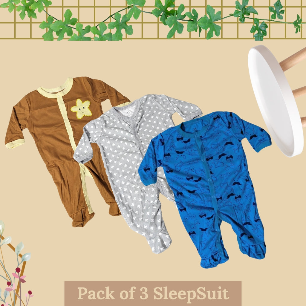 Pack of 3 Winter SleepSuit