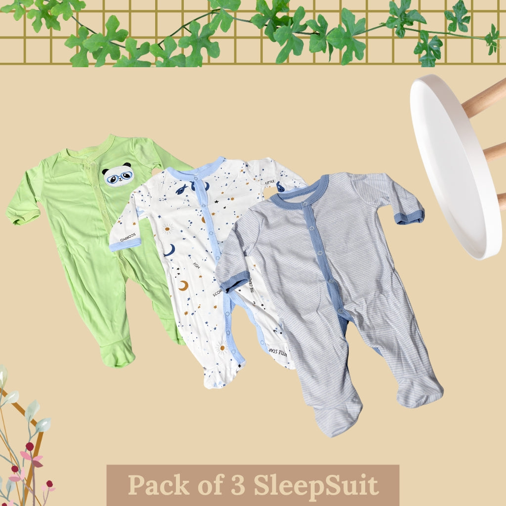 Pack of 3 Winter SleepSuit