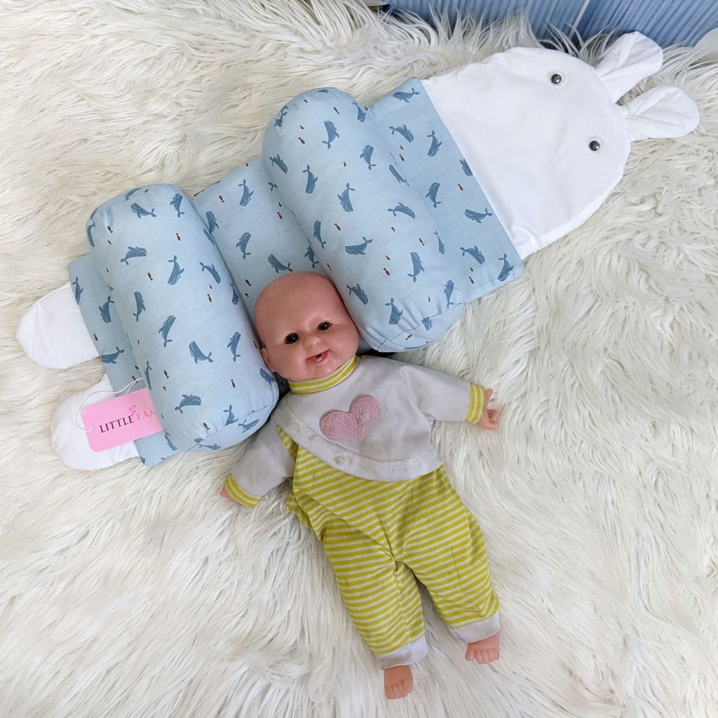 Blue Whale Baby Head Shaping Pillow – Ergonomic Support