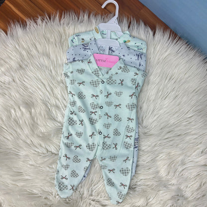 Pack of 3 Premium Baby Full-Body Rompers – Gentle & Breathable