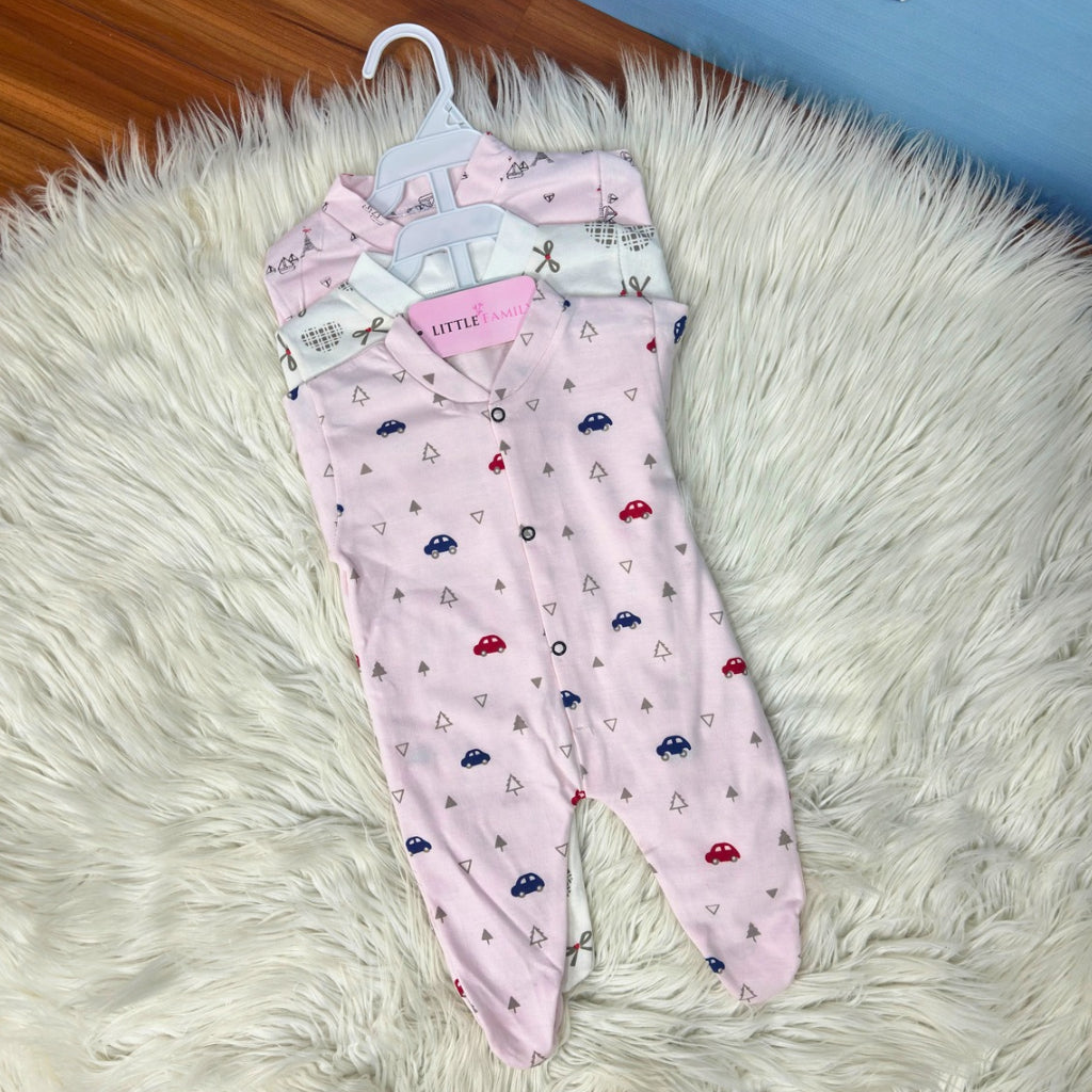 Pack of 3 Premium Baby Full-Body Rompers – Gentle & Breathable