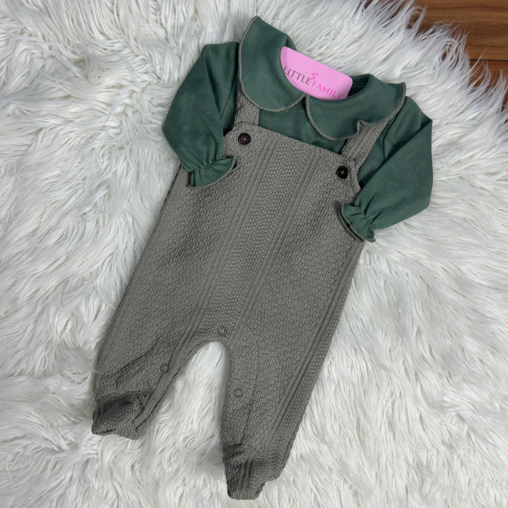 Baby 2-Piece Romper Set - Sage Green