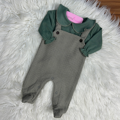 Baby 2-Piece Romper Set - Sage Green