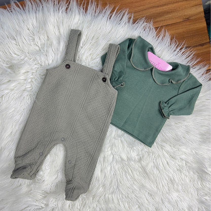 Baby 2-Piece Romper Set - Sage Green