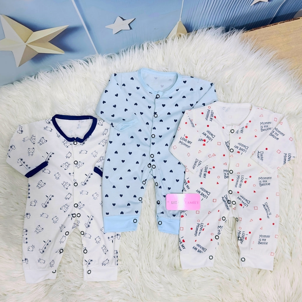 Pack of 3 Premium Baby Rompers – Gentle & Breathable