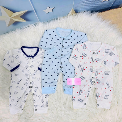 Pack of 3 Premium Baby Rompers – Gentle & Breathable