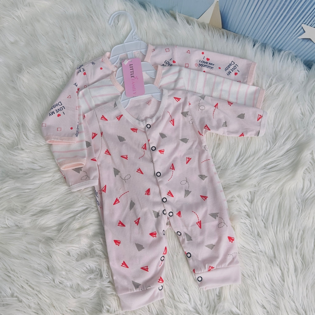 Pack of 3 Premium Baby Rompers – Gentle & Breathable