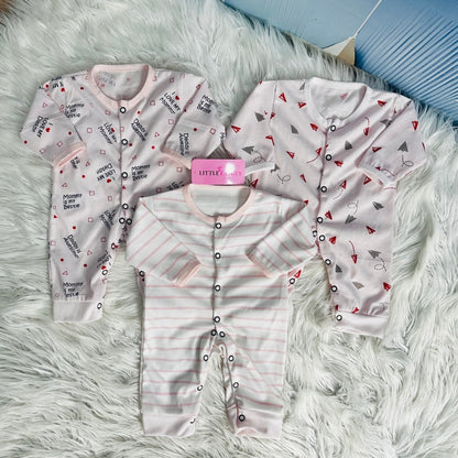Pack of 3 Premium Baby Rompers – Gentle & Breathable
