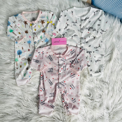 Pack of 3 Premium Baby Rompers – Gentle & Breathable