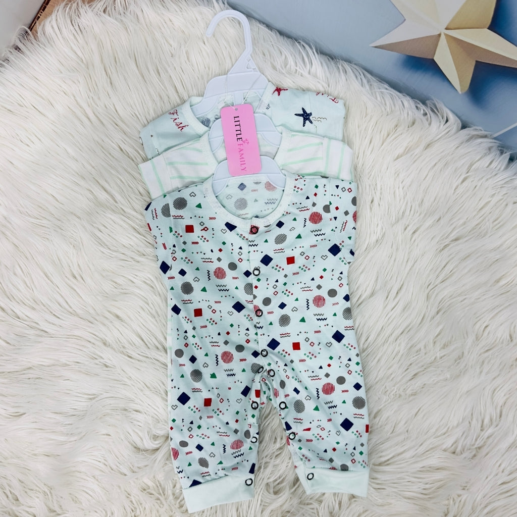 Pack of 3 Premium Baby Rompers – Gentle & Breathable