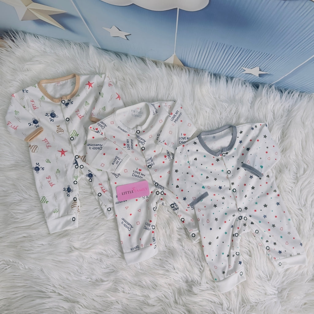 Pack of 3 Premium Baby Rompers – Gentle & Breathable