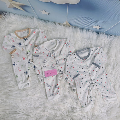 Pack of 3 Premium Baby Rompers – Gentle & Breathable