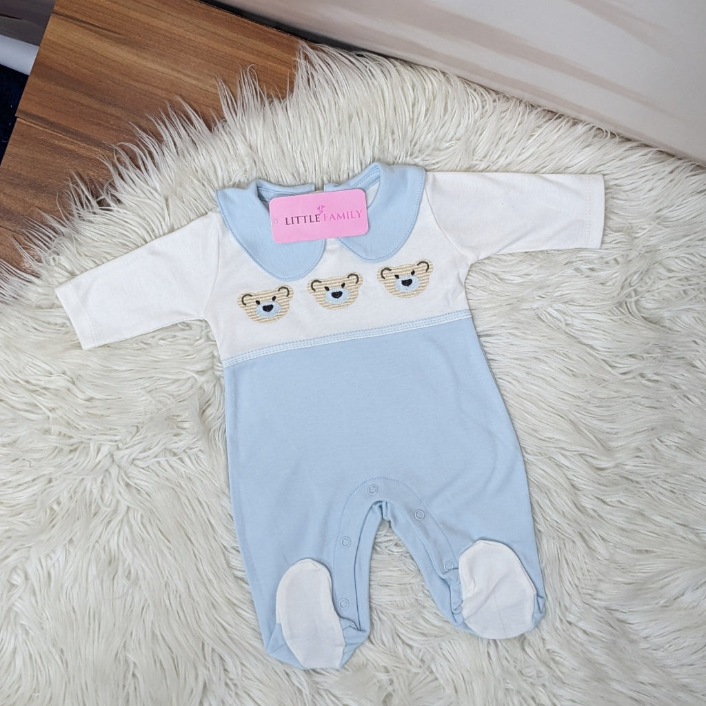 Premium Baby Full Body Romper - Bear Theme | Blue