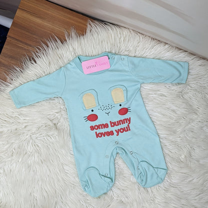 Premium Bunny Theme Baby Romper | Sky Blue