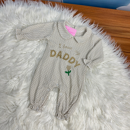 Premium Baby Full Body Romper - I Love My Daddy Theme | Grey