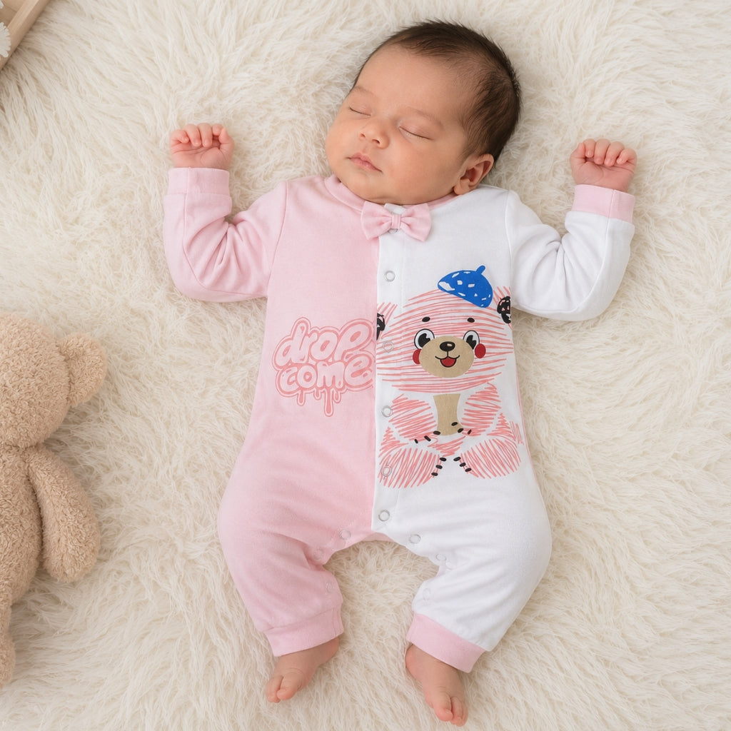 Premium Bear Buddy Theme Baby Romper | Pink