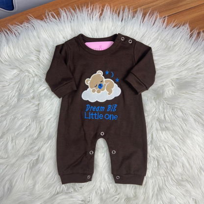 Premium Baby Full Body Romper - Little Bear Theme | Brown