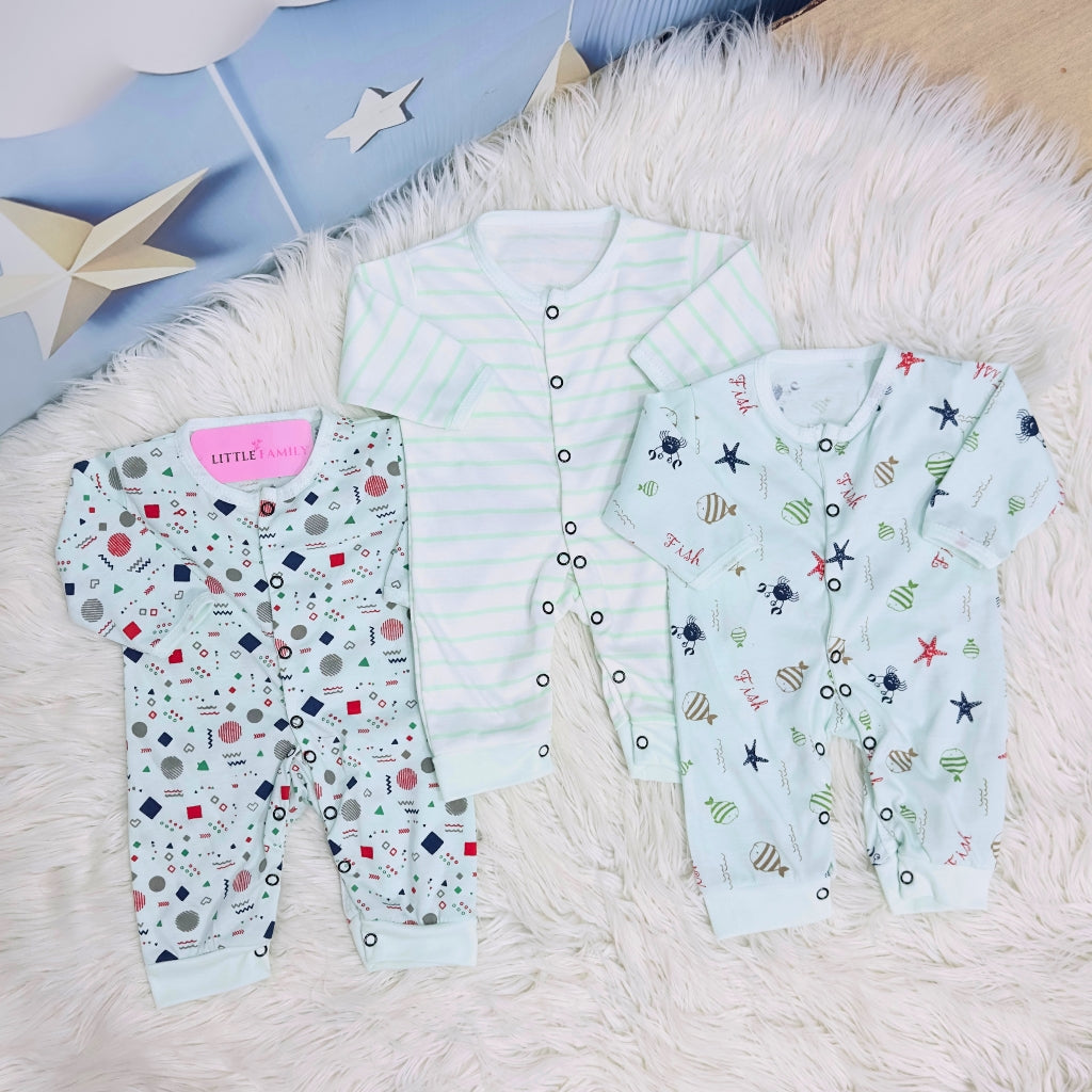 Pack of 3 Premium Baby Rompers – Gentle & Breathable