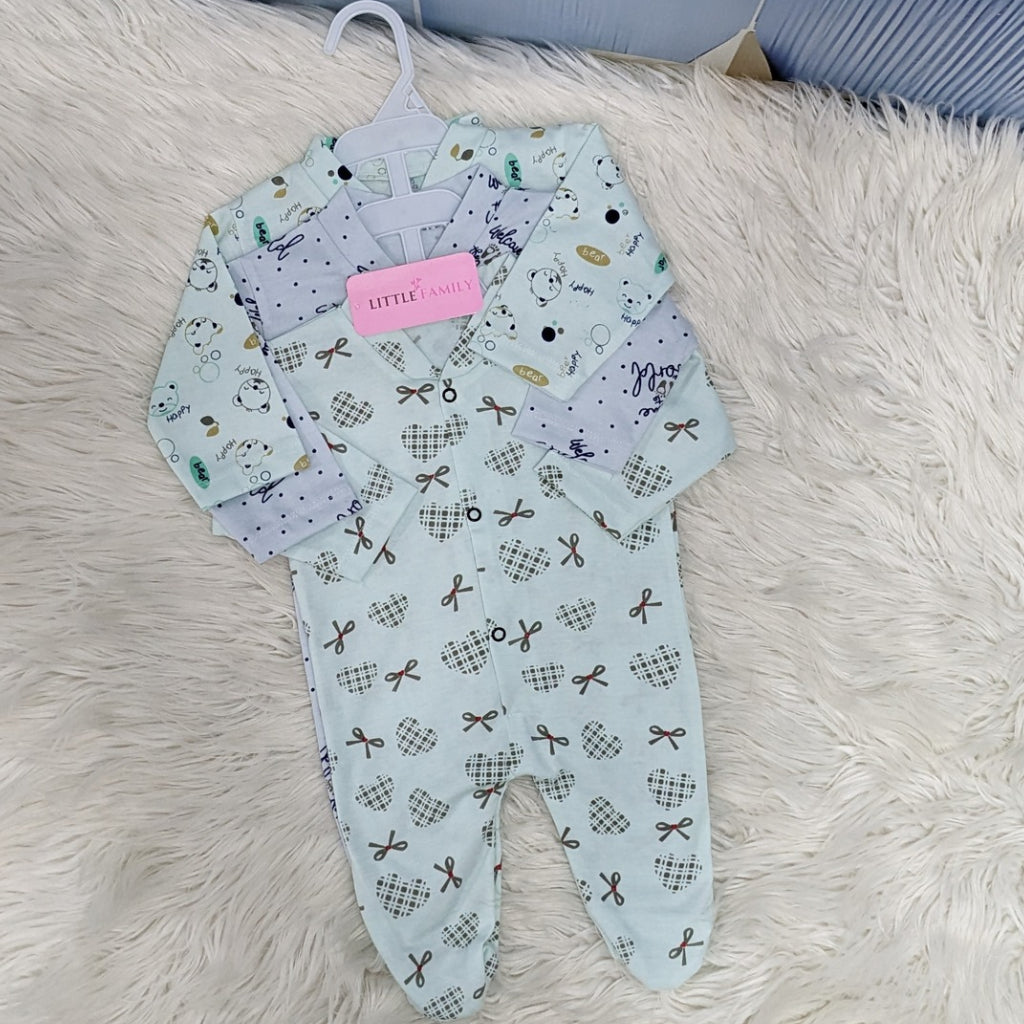 Pack of 3 Premium Baby Full-Body Rompers – Gentle & Breathable
