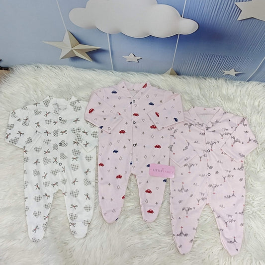 Pack of 3 Premium Baby Full-Body Rompers – Gentle & Breathable