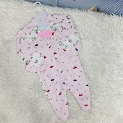 Pack of 3 Premium Baby Full-Body Rompers – Gentle & Breathable