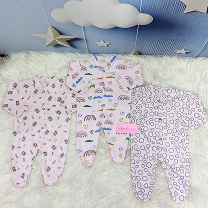 Pack of 3 Premium Baby Full-Body Rompers – Gentle & Breathable