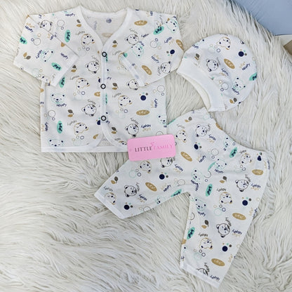 Newborn 3-Piece Cotton Outfit Set – Pack of 3