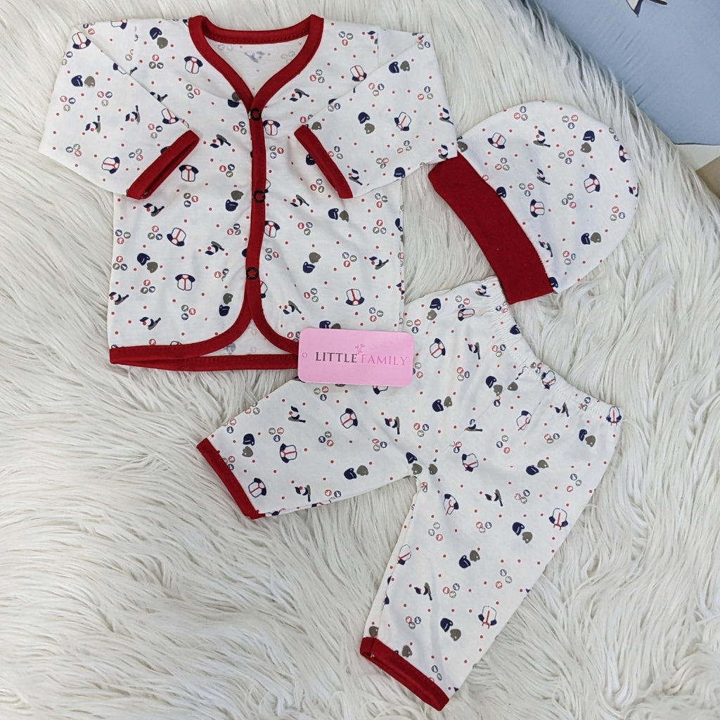 Newborn 3-Piece Cotton Outfit Set – Pack of 3