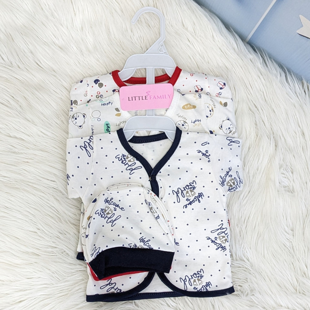 Newborn 3-Piece Cotton Outfit Set – Pack of 3