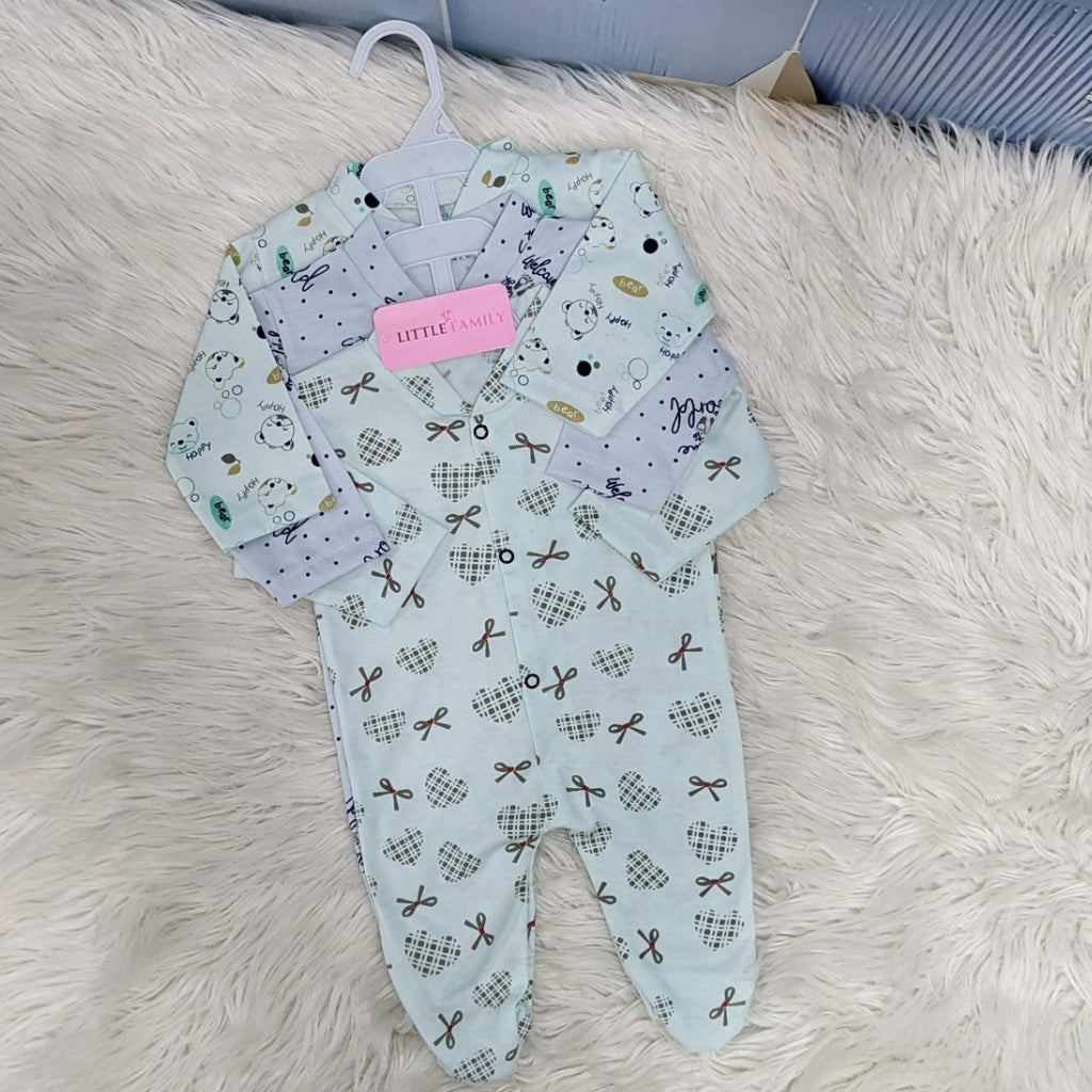 Pack of 3 Premium Baby Full-Body Rompers – Gentle & Breathable