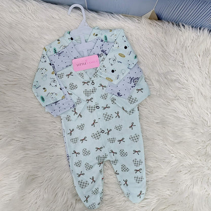 Pack of 3 Premium Baby Full-Body Rompers – Gentle & Breathable