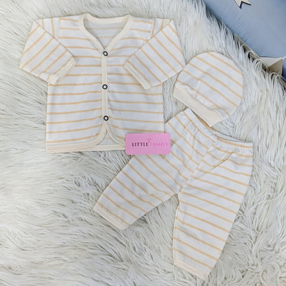 Newborn 3-Piece Cotton Outfit Set – Pack of 3