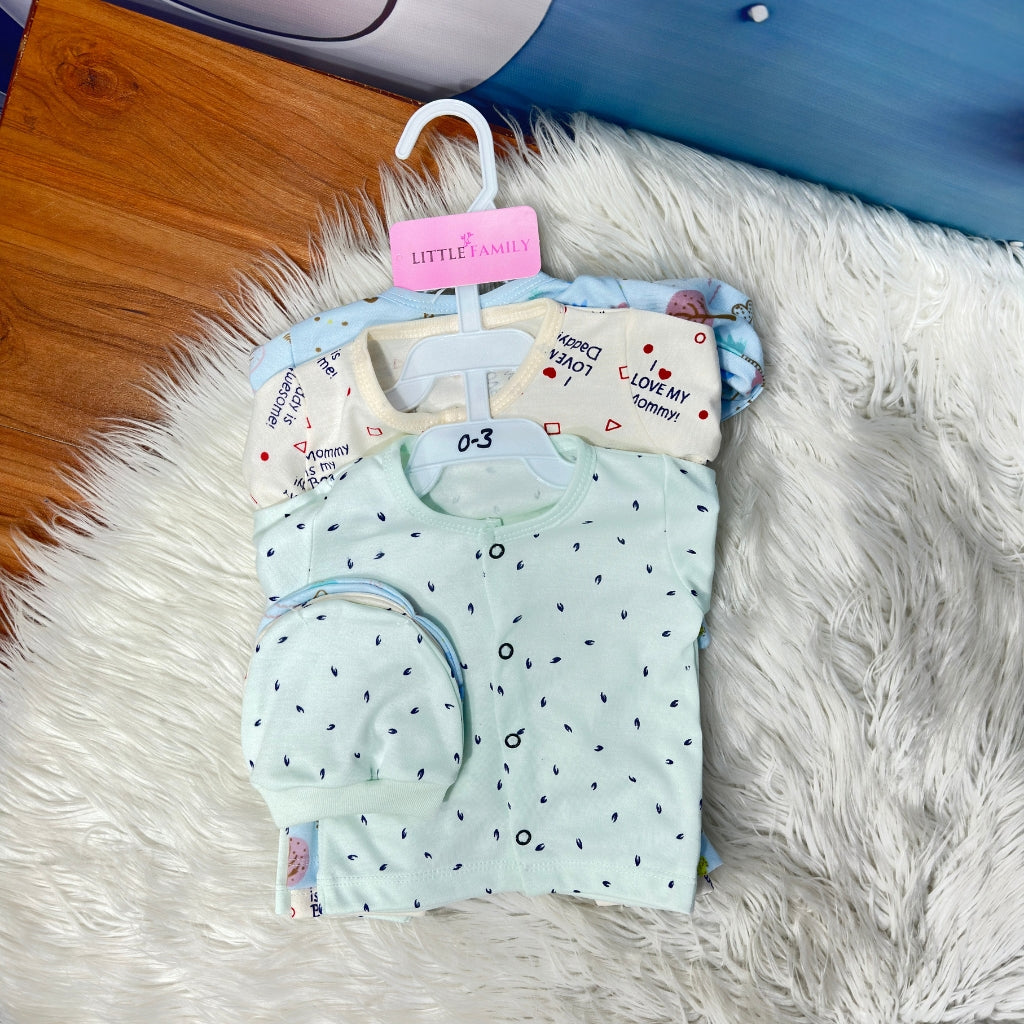 Premium 3-Piece Cotton Outfit Set – Pack of 3