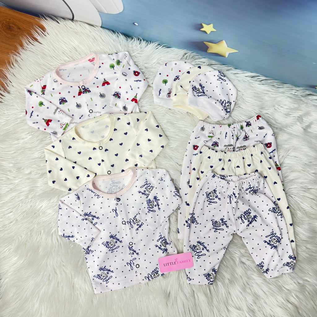 Premium 3-Piece Cotton Outfit Set – Pack of 3