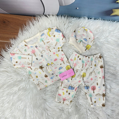 Premium 3-Piece Cotton Outfit Set – Pack of 3