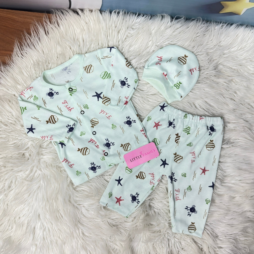 Premium 3-Piece Cotton Outfit Set – Pack of 3