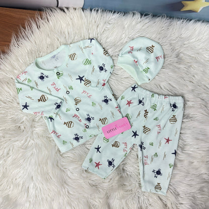 Premium 3-Piece Cotton Outfit Set – Pack of 3