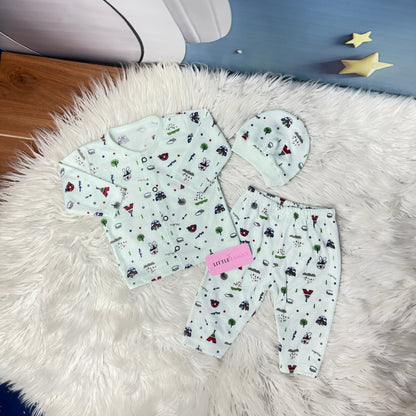 Premium 3-Piece Cotton Outfit Set – Pack of 3