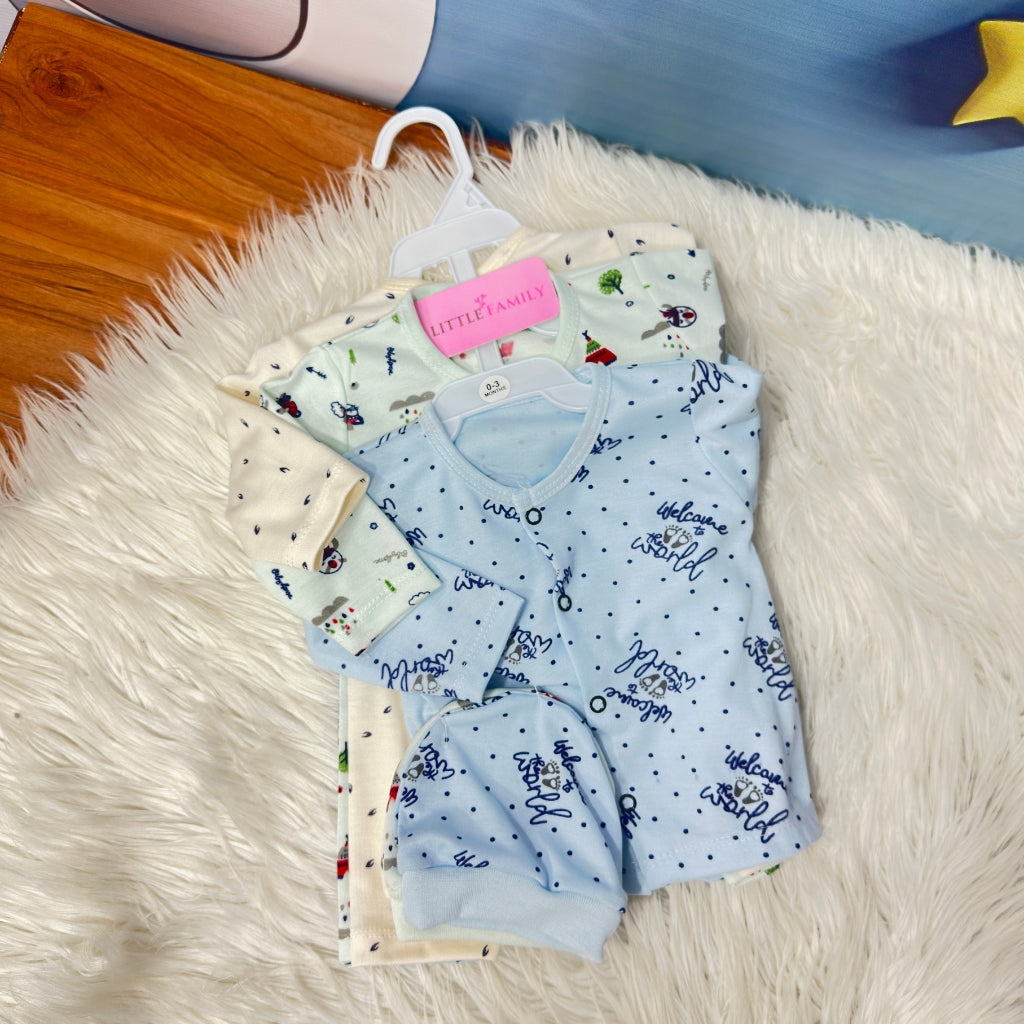 Premium 3-Piece Cotton Outfit Set – Pack of 3