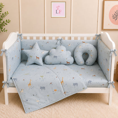 Premium Baby Cot Bedding Set - Safari Dreams