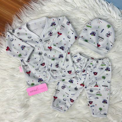 Premium 3-Piece Cotton Outfit Set – Pack of 3